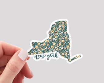 New York Sticker / NY Sticker / Floral New York Sticker / New York Home Sticker / New York Water Bottle Sticker / New York Laptop Sticker