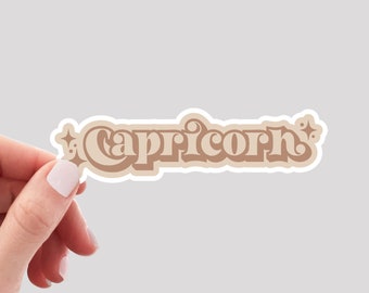 Capricorn Sticker / Retro Zodiac Capricorn Sticker / Capricorn Girl Sticker / Capricorn Water Bottle Sticker / Capricorn Vinyl Sticker