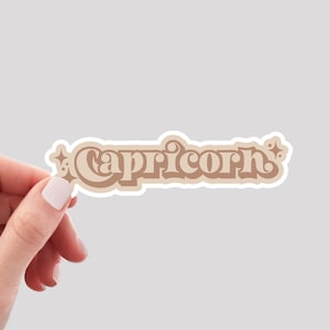 Sticker Capricorne / Sticker zodiaque Capricorne rétro / Sticker fille Capricorne / Sticker bouteille d'eau Capricorne / Sticker vinyle Capricorne