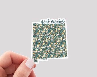 New Mexico Sticker / NM Sticker / Floral New Mexico Sticker / New Mexico Home Sticker / New Mexico Water Bottle Sticker / New Mexico Hydro