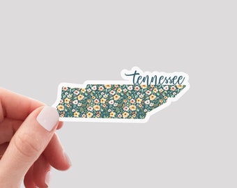 Tennessee Sticker / TN Sticker / Floral Tennessee Sticker / Tennessee Home Sticker / Tennessee Water Bottle Sticker / TN Laptop Sticker