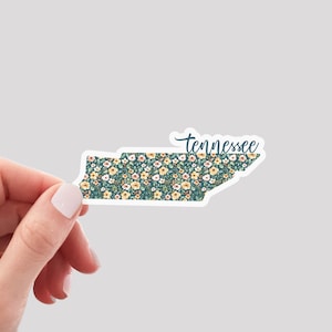 Tennessee Sticker / TN Sticker / Floral Tennessee Sticker / Tennessee Home Sticker / Tennessee Water Bottle Sticker / TN Laptop Sticker