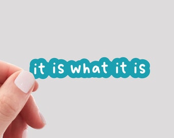 It Is What It Is Sticker / Motivational Sticker / Positive Quote Sticker / Positivity Sticker / Water Bottle Sticker