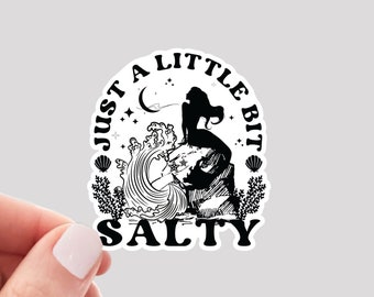 Salty Mermaid Vinyl Sticker - Funny Waterproof Water Bottle Decal