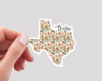 Texas Sticker / TX Sticker / Floral Texas Sticker / Texas Home Sticker / Texas Water Bottle Sticker / Texas Laptop Sticker