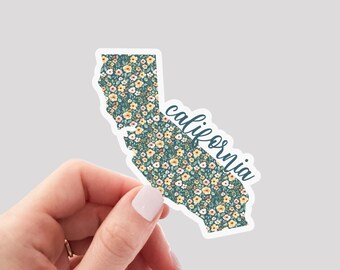 California Sticker / CA Sticker / Floral California Sticker / California Home Sticker / California Water Bottle Sticker / California Laptop
