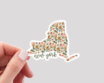 New York Sticker / NY Sticker / Floral New York Sticker / New York Home Sticker / New York Water Bottle Sticker / New York Laptop Sticker