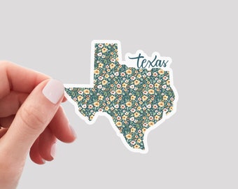 Texas Sticker / TX Sticker / Floral Texas Sticker / Texas Home Sticker / Texas Water Bottle Sticker / Texas Laptop Sticker