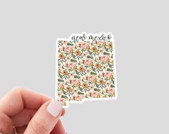 New Mexico Sticker / NM Sticker / Floral New Mexico Sticker / New Mexico Home Sticker / New Mexico Water Bottle Sticker / New Mexico Hydro