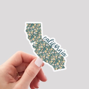 California Sticker / CA Sticker / Floral California Sticker / California Home Sticker / California Water Bottle Sticker / California Laptop