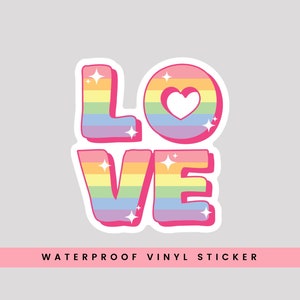 Sticker Love Pride, Sticker Love arc-en-ciel, Sticker Mois de la Fierté, Sticker Aimez-vous les uns les autres, Sticker Love,