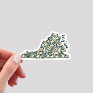Virginia Sticker / VA Sticker / Floral Virginia Sticker / Virginia Home ...