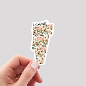 Vermont Sticker / VT Sticker / Floral Vermont Sticker / Vermont Home Sticker / Vermont Water Bottle Sticker / Vermont Laptop Sticker