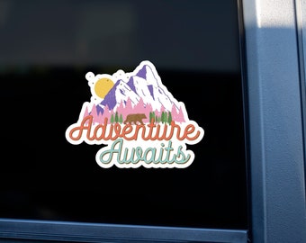 Adventure Awaits Sticker / Adventure Sticker / Hiking Sticker / Desert Sticker / Outdoors Sticker