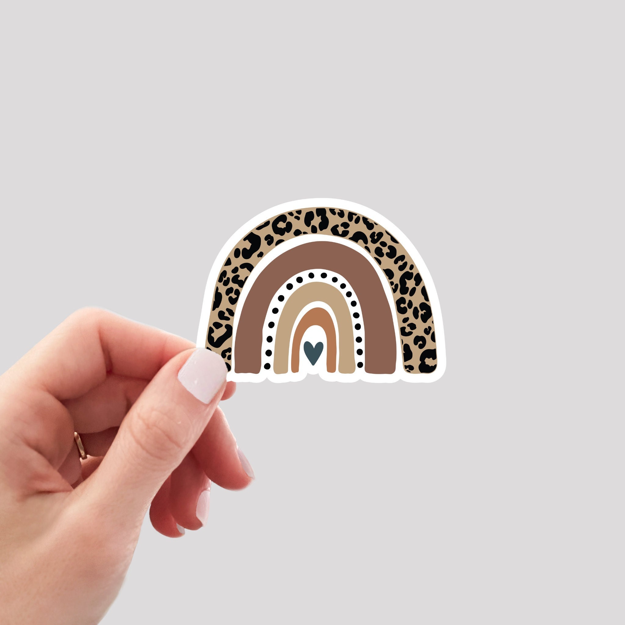 Leopard Print Rainbow Sticker / Leopard Rainbow Sticker / Brown Rainbow ...