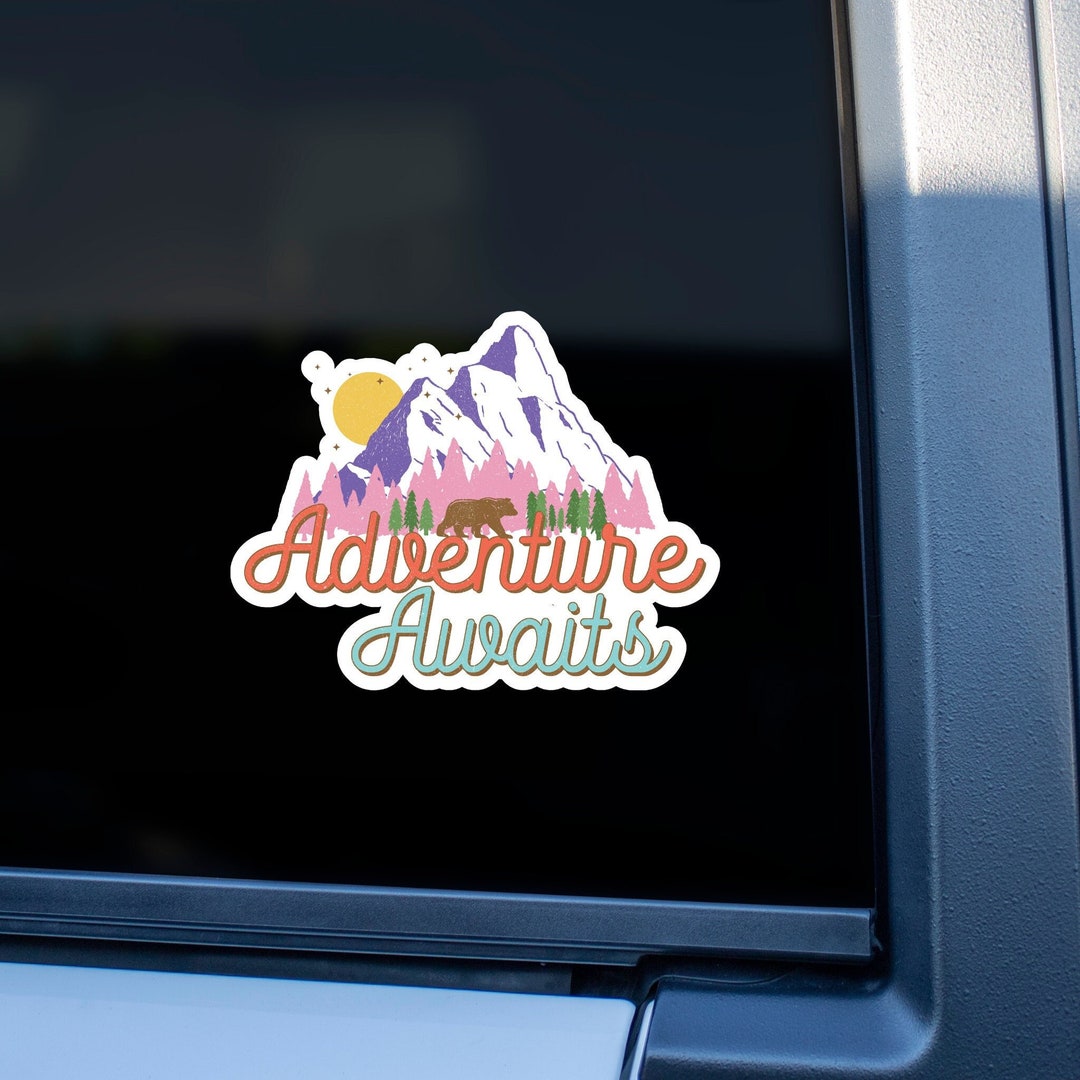 Adventure Awaits Sticker / Adventure Sticker / Hiking Sticker / Desert ...