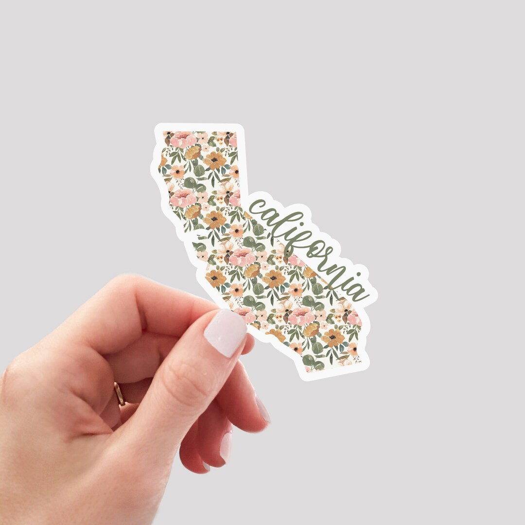 California Sticker / CA Sticker / Floral California Sticker ...