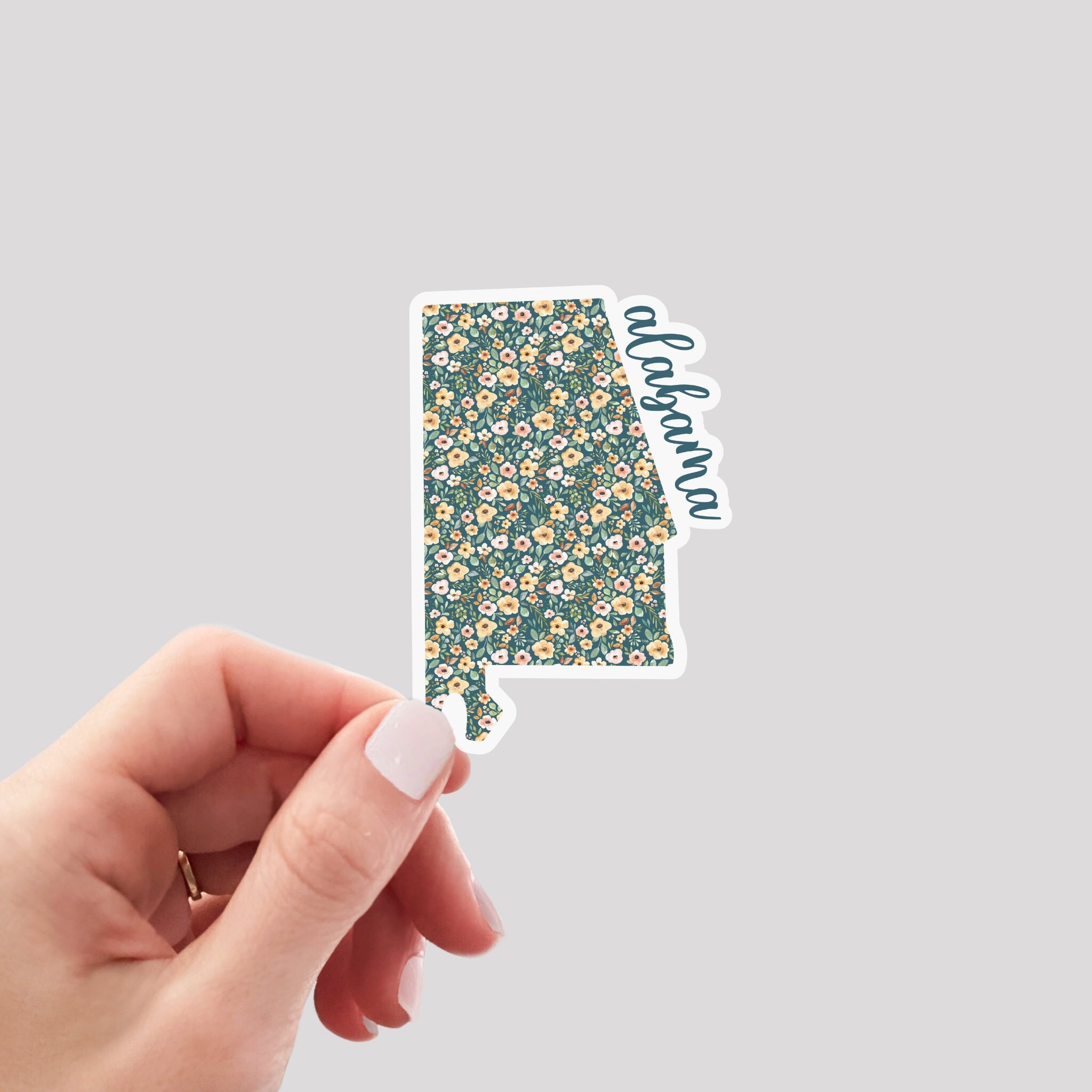 Alabama Sticker / AL Sticker / Floral Alabama Sticker / Alabama Home ...
