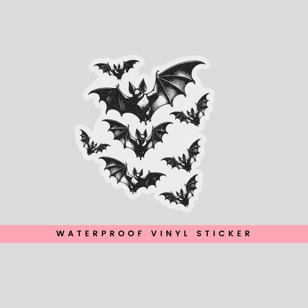 Spooky Bats Vinyl Sticker - Waterproof Halloween Sticker - Etsy