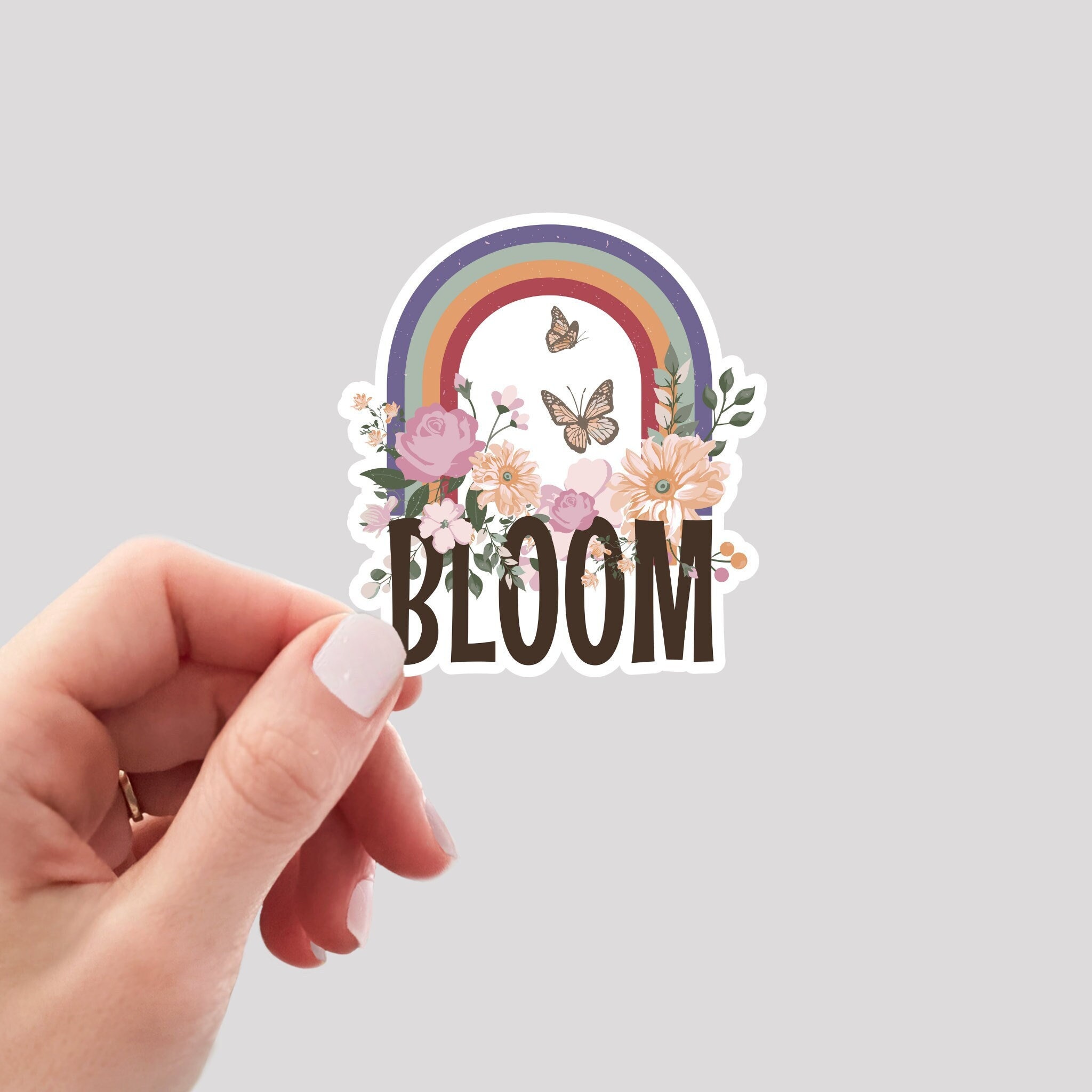 Bloom Sticker / Floral Sticker / Plants Sticker / Motivational Quote ...