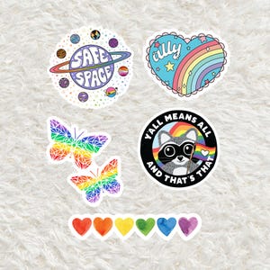 Ally Sticker Bundle, LGBTQIA+ Sticker Bundle, LGBTQ Stickers, Pride Stickers Bundle