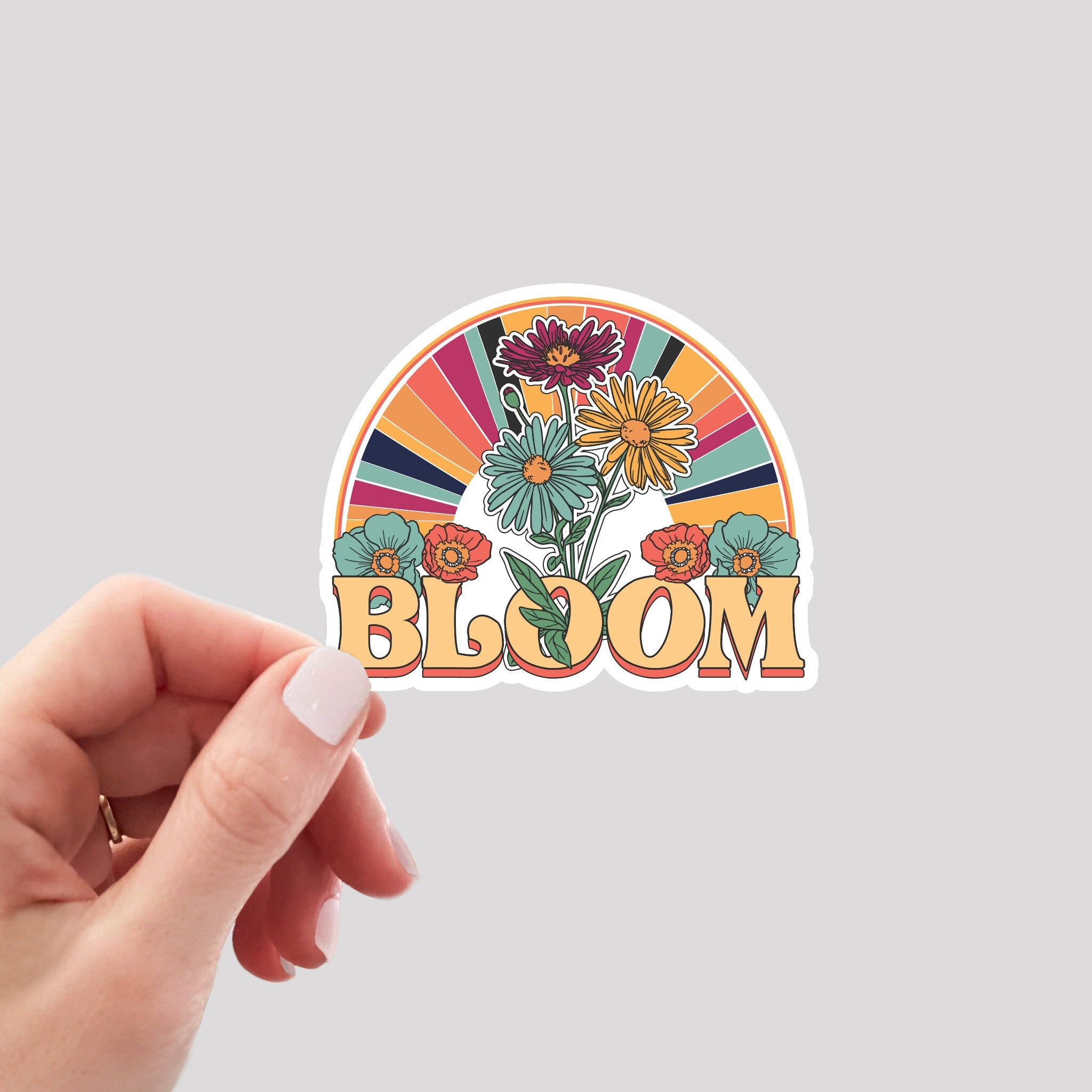 Bloom Sticker / Retro Floral Sticker / Plants Sticker / Motivational ...