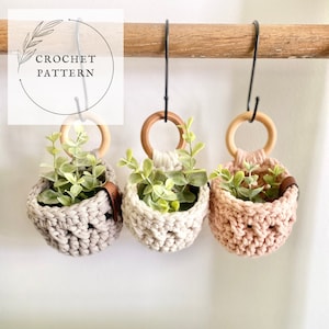 CROCHET PATTERN | The Crossed Planterette. Crochet plant hanger pattern. Crochet home decor pattern.