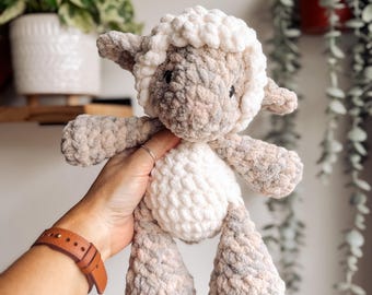 Crochet stuffed lamb. Lamb plushie. Ivory Farmhouse. Baby shower gift. Gift for child.