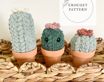 CROCHET PATTERN | Mini cactus pattern. Crochet plant pattern. Crochet home decor pattern. Crochet decor. Beginner friendly.