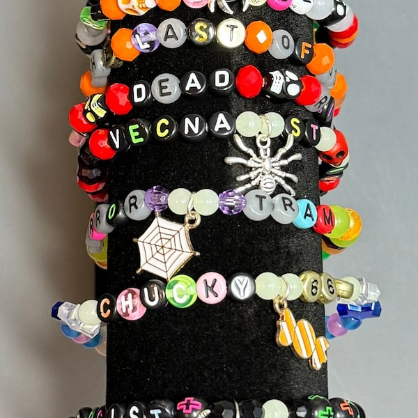 Universal Studios Halloween Horror Nights 2023 Inspired Handmade Friendship Bracelets - Charm Bracelets - Glow in the Dark - Large Size