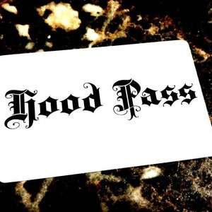 De "Hood Pass" slechts 3,99 per stuk!