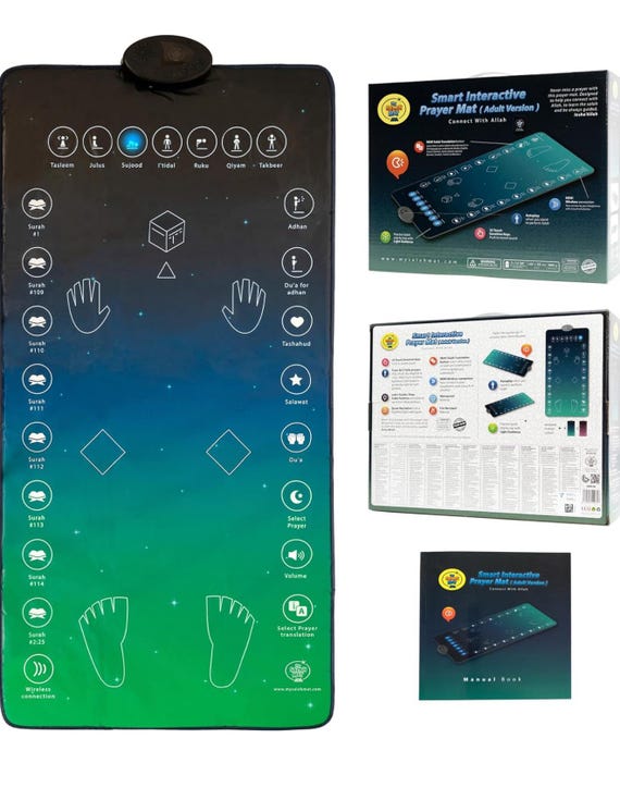 My Salah Mat -  INTERACTIVE PRAYER MAT for Adult and Revert Muslims Educational Needs