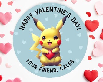 Valentine&#39;s Day Classroom Stickers, Customized 2.5 Inch Boys Valentines Stickers