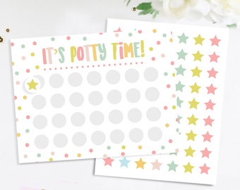 Potty Training Reward Chart With Stickers, Potty Chart, Potty Sticker Chart, Potty Chart, Potty Time Chart