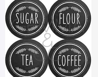 Custom Pantry Labels, 4 Inch Sticker Kitchen Labels