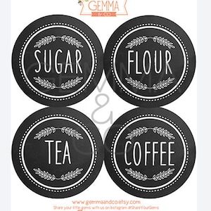 Custom Pantry Labels, 4 Inch Sticker Kitchen Labels