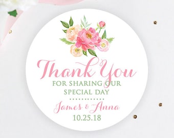 Hochzeit Gunsten Aufkleber, Blumen Hochzeit Gunsten Aufkleber, zugunsten Box Aufkleber, Hochzeit Gunsten 2-Zoll-Aufkleber