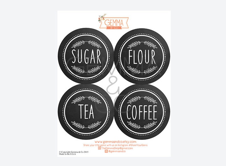 Custom Pantry Labels 4 Inch Sticker Kitchen Labels Etsy