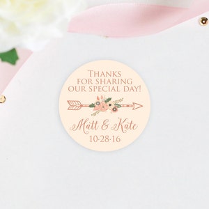 Modern Personalized 2 Inch Wedding Favor Stickers, Custom Wedding Favor Labels, Stickers For Favors image 2