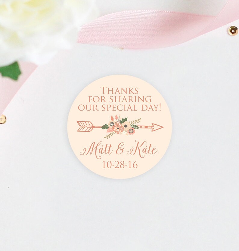 Modern Personalized 2 Inch Wedding Favor Stickers, Custom Wedding Favor Labels, Stickers For Favors image 2