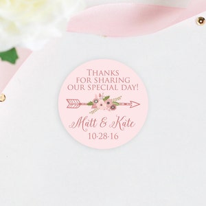 Modern Personalized 2 Inch Wedding Favor Stickers, Custom Wedding Favor Labels, Stickers For Favors image 1