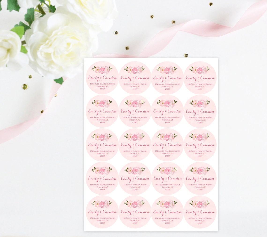 Wedding Bridal Shower Return Address Label Sticker Set Modern | Etsy