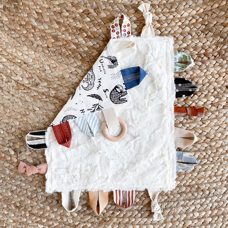 Alphabet Baby Blanket Tag Blanket Baby Toy Ribbon Blanket Etsy