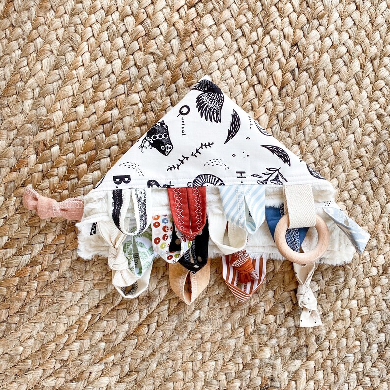 Alphabet Baby Blanket Tag Blanket Baby Toy Ribbon Blanket Etsy