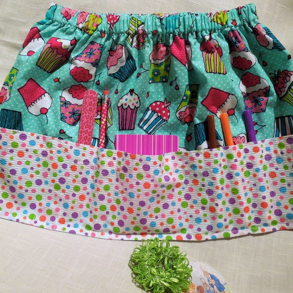 Skirt with pockets, Pretty Pockets Skirt, Carryall Skirt, Unique Girls Birthday Gift, Gathered Skirt, Utility Skirt, Girls Easter Gift