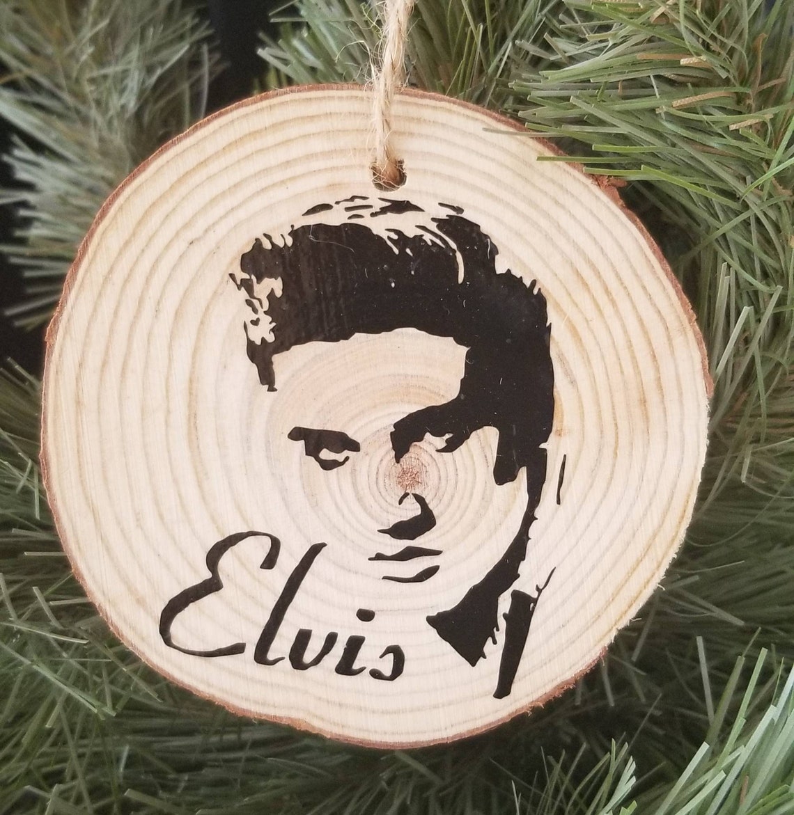 Elvis Wooden Ornament / Elvis Ornament / Wooden Ornament Etsy