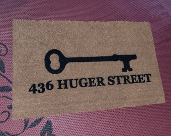 Clearance 436 Huger Street with a Key custom design doormat by Killer Doormats, only ONE available size LG
