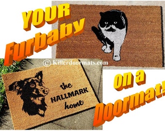 Door Mat Cat Etsy