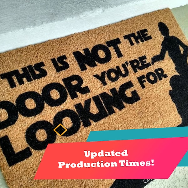 New Design! This Is Not The Door You're Looking For Silhouette Custom Hand Painted Funny Fandom Welcome Mat by Killer Doormats, Version 2