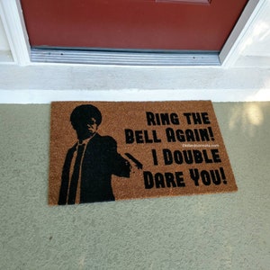 Ring The Bell Again I Double Dare You Hand Painted Jules Fandom Welcome Door Mat by Killer Doormats image 4